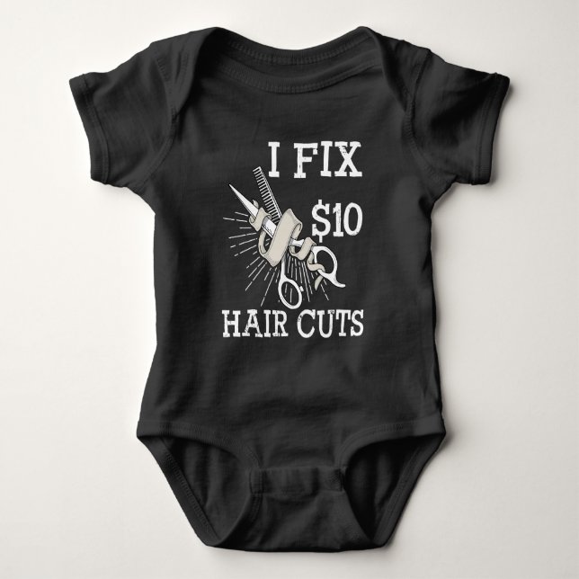 Hair Dresser Barber Hair Stylist Gift Salon Owner Baby Strampler (Vorderseite)