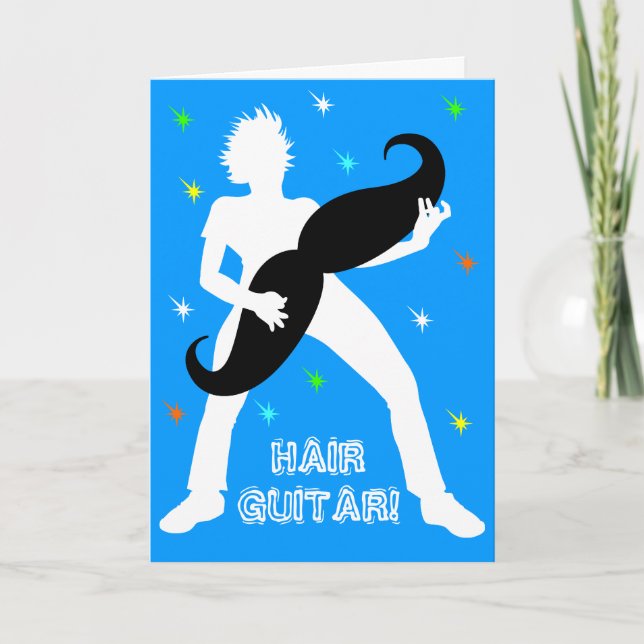 Hair Guitar Birthday Karte (Vorderseite)