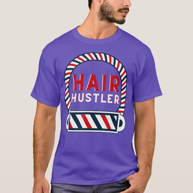Hair Hustler - Frisör und T-Shirt (Vorderseite)