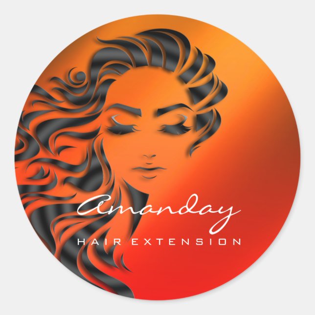 Hair Lashes Extension Stylist Makeup Honey Red Runder Aufkleber (Vorderseite)