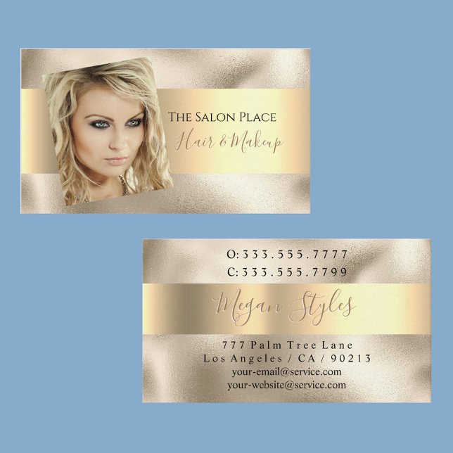 Hair & Makeup Artist, DIY Bus. Name & Info, Gold Visitenkarte (Von Creator hochgeladen)