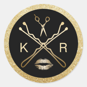 Hair & Makeup Artist Modern Gold Schönheitssalon Runder Aufkleber