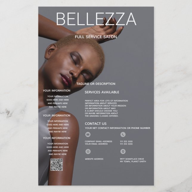 Hair & Makeup Fashionista Beauty Photo, Services Flyer (Vorne)