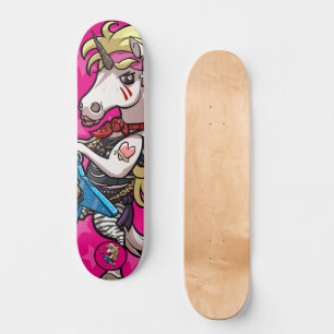 Hair Metal Star Gitarre Glam Cartoon Unicorn Skateboard