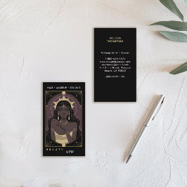 Hair Nails Makeup Salon Celestial Mystic Tarot Visitenkarte