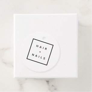HAIR + NAILS Stylist elegantes Logo rund Geschenkanhänger
