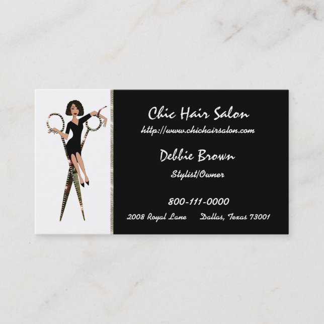 Hair Salon (African American Diva) Visitenkarten Visitenkarte (Vorderseite)