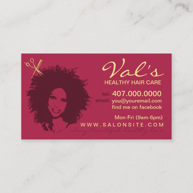 Hair Salon American Stylist Business Cards Terminkarte (Vorderseite)