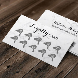 Hair Salon Blow Dry Bar Modern Marble Loyalty Treuekarte