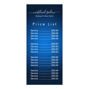 Hair Salon Blue Elegante Preisliste Werbekarte