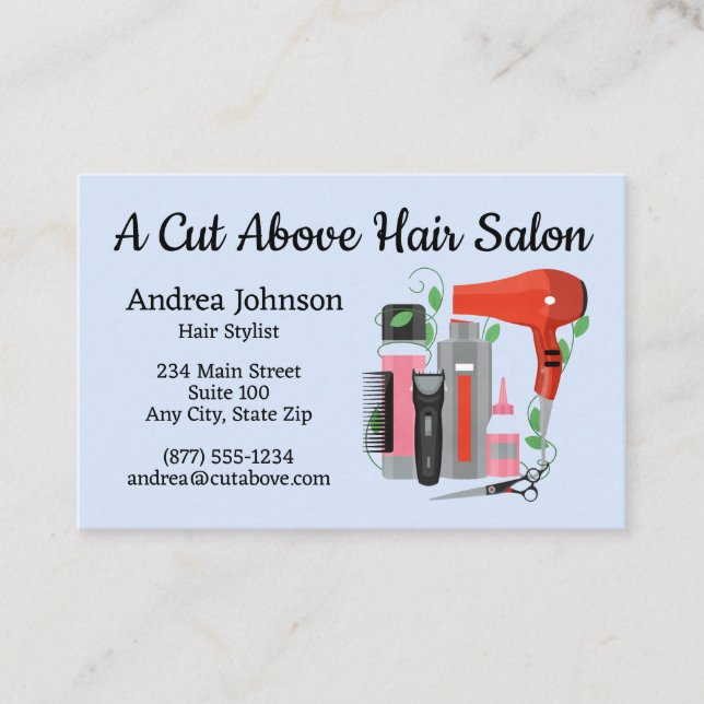 Hair Salon Business Card & 2025 Kalender auf der R Visitenkarte (Vorderseite)