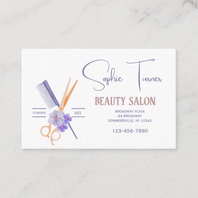 Hair Salon Business Cards Visitenkarte (Vorderseite)