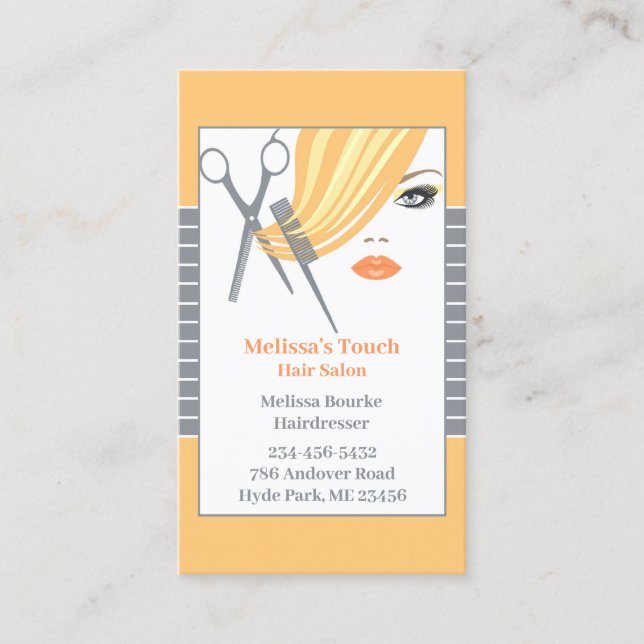 Hair Salon Business Cards Visitenkarte (Vorderseite)