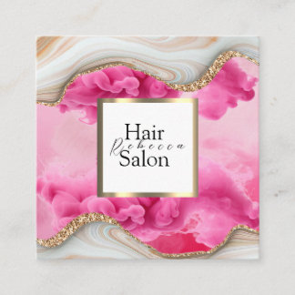 Hair Salon Colorful Typography Modern Hairstylist Quadratische Visitenkarte