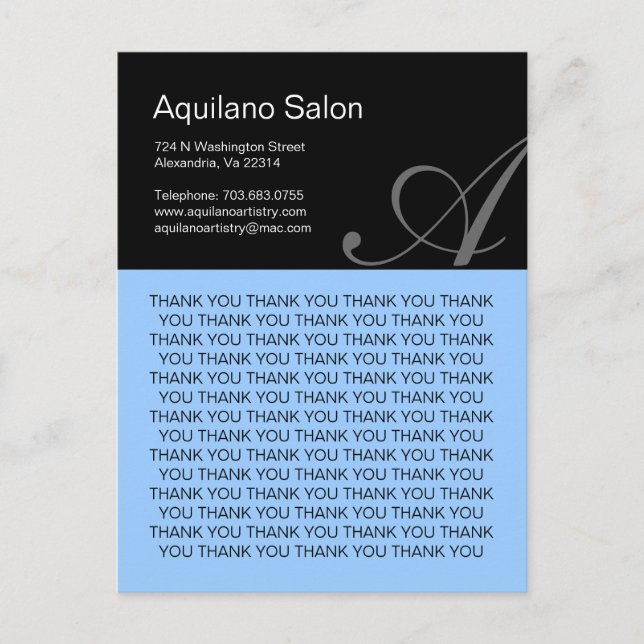 Hair Salon Danke Postcard Postkarte (Vorderseite)