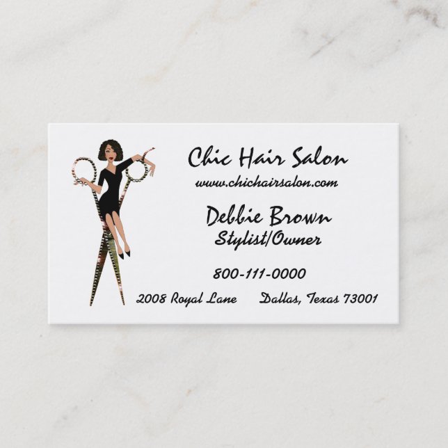 Hair Salon Diva (Afroamerikanisch) Visitenkarten Visitenkarte (Vorderseite)