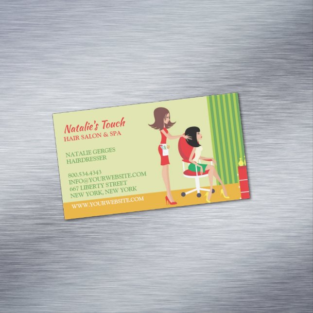 Hair Salon Dresser Magnetische Visitenkarte (Beispiel)