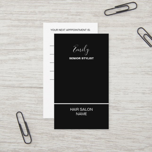 Hair Salon Firmenname Mitarbeiter Ernennung Visitenkarte (Vorderseite/Rückseite Beispiel)