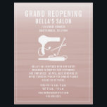 Hair Salon Grand Reopening Blush Pink Schatten Flyer<br><div class="desc">Illustration of a blow dryer,  curling iron,  and bobby pins over a watercolor inspired blush pink shbackground. Personalize der Text.</div>
