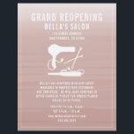 Hair Salon Grand Reopening Blush Pink Schatten Flyer<br><div class="desc">Illustration of a blow dryer,  curling iron,  and bobby pins over a watercolor inspired blush pink shbackground. Personalize der Text.</div>