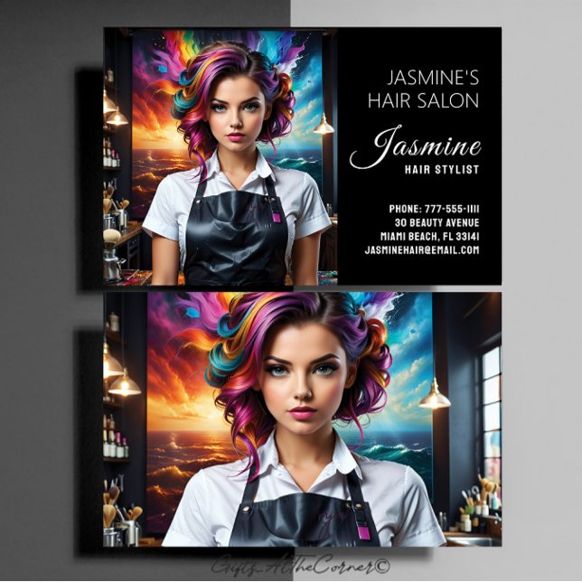 Hair Salon Hair Stylist Visitenkarte (Von Creator hochgeladen)