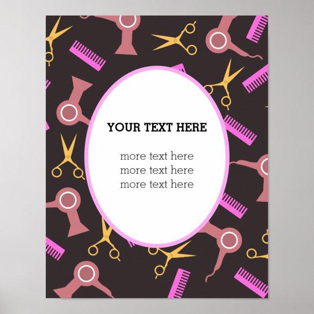 Hair Salon Poster schwarzer Hintergrund (Vorne)