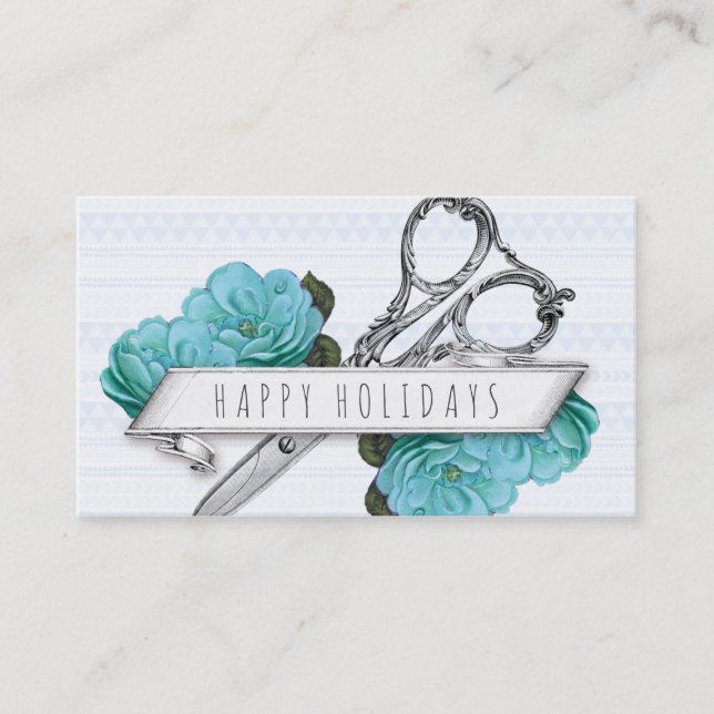 Hair salon styist holiday couon gift card xmas visitenkarte (Vorderseite)