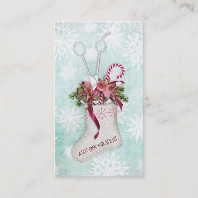 Hair salon stylist holiday coupon gift card xmas (Vorderseite)