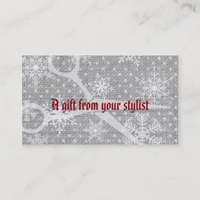 Hair salon stylist holiday coupon gift card xmas (Vorderseite)
