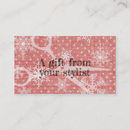 Hair salon stylist holiday coupon gift card xmas