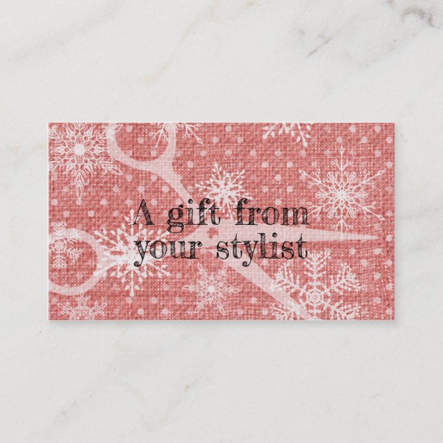 Hair salon stylist holiday coupon gift card xmas (Vorderseite)