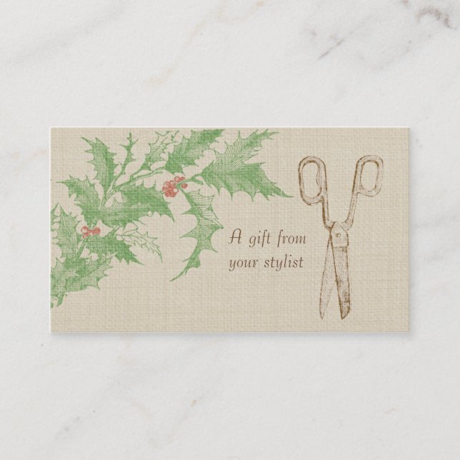 Hair salon stylist holiday coupon gift card xmas (Vorderseite)