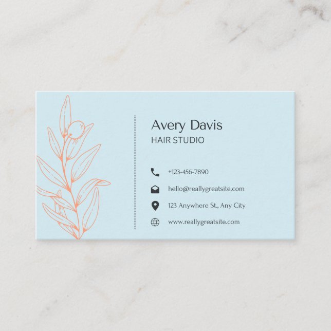 Hair Studio Business Cards Visitenkarte (Vorderseite)