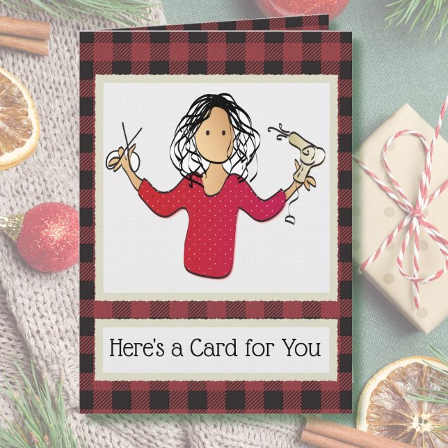 Hair Stylist Beautician Christmas Dankeschön Karte (Von Creator hochgeladen)
