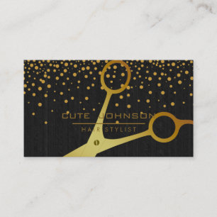 Hair Stylist Black Beruflich Fashion Gold Imitate Visitenkarte