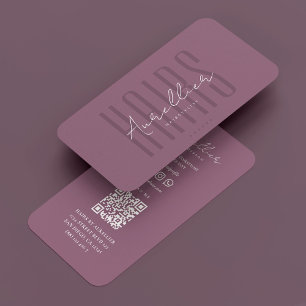 Hair Stylist Braids Barber Dusty Mauve Modern Visitenkarte