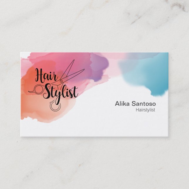 Hair Stylist Business Card Visitenkarte (Vorderseite)