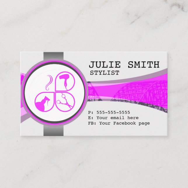 Hair Stylist Business Card Visitenkarte (Vorderseite)