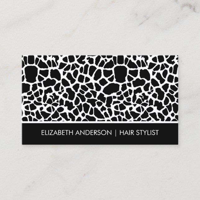 Hair Stylist Chic Pink Giraffe Animal Print Salon Visitenkarte (Vorderseite)