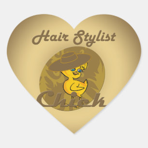 Hair Stylist Chick #6 Herz-Aufkleber