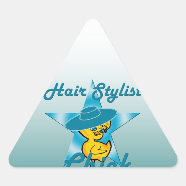 Hair Stylist Chick #7 Dreieckiger Aufkleber (Vorderseite)