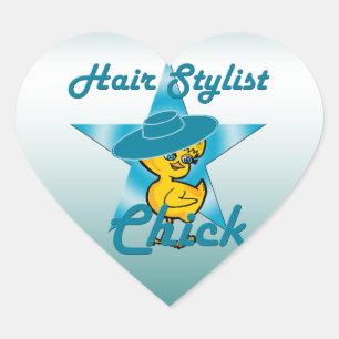 Hair Stylist Chick #7 Herz-Aufkleber