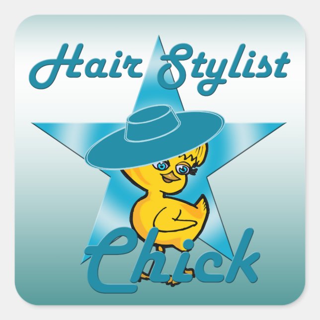 Hair Stylist Chick #7 Quadratischer Aufkleber (Vorderseite)