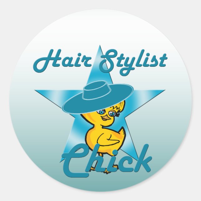 Hair Stylist Chick #7 Runder Aufkleber (Vorderseite)