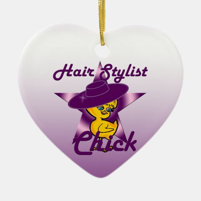 Hair Stylist Chick #9 Keramik Ornament (Vorne)
