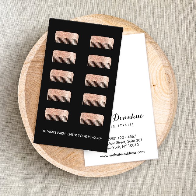 Hair Stylist Comb 10 Punch Customer Loyalty Card Treuekarte (Von Creator hochgeladen)