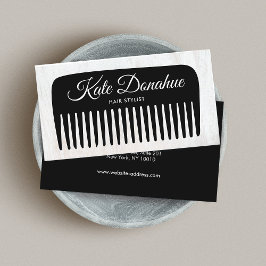 Hair Stylist Comb Beauty Salon Wood Business Card Visitenkarte