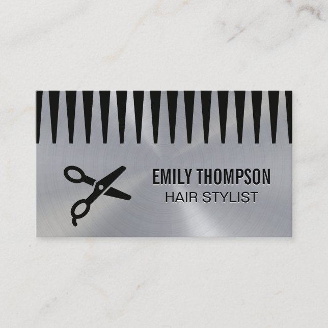 Hair Stylist Comb Salon Shears Visitenkarte (Vorderseite)
