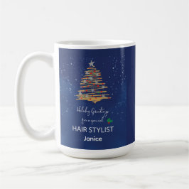 Hair Stylist Danke Weihnachts-Ornament-Marine Kaffeetasse