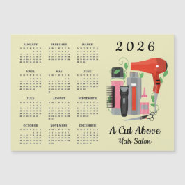 Hair Stylist Design 2026 Calendar Magnetic Card Magnetkarte